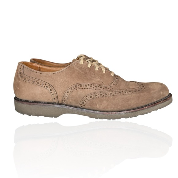 Vintage 90s L.L. Bean Suede Wingtip Oxford Shoes‎ 9B Vibram Sole Made in USA main image 5